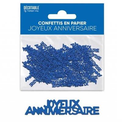 Cap24 confettis de table a parsemer joyeux anniversaire bleu