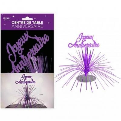 1 Centre de table joyeux anniversaire: Violet Astral 27cm REF/CDT24VL
