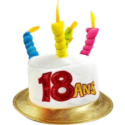 1 Chapeau anniversaire 18 ans multicolore REF/CHAM01 (Cadeau de fête adulte)