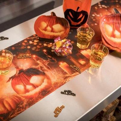 Chemin de table halloween lumineux citrouille