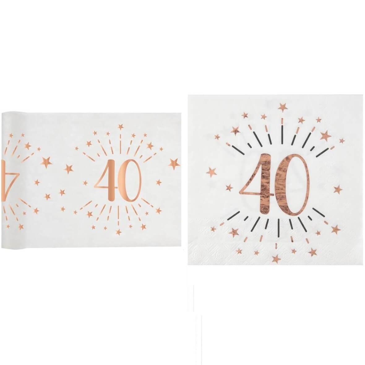 Serviettes en papier design 40 ans Serviette de fête danniversaire