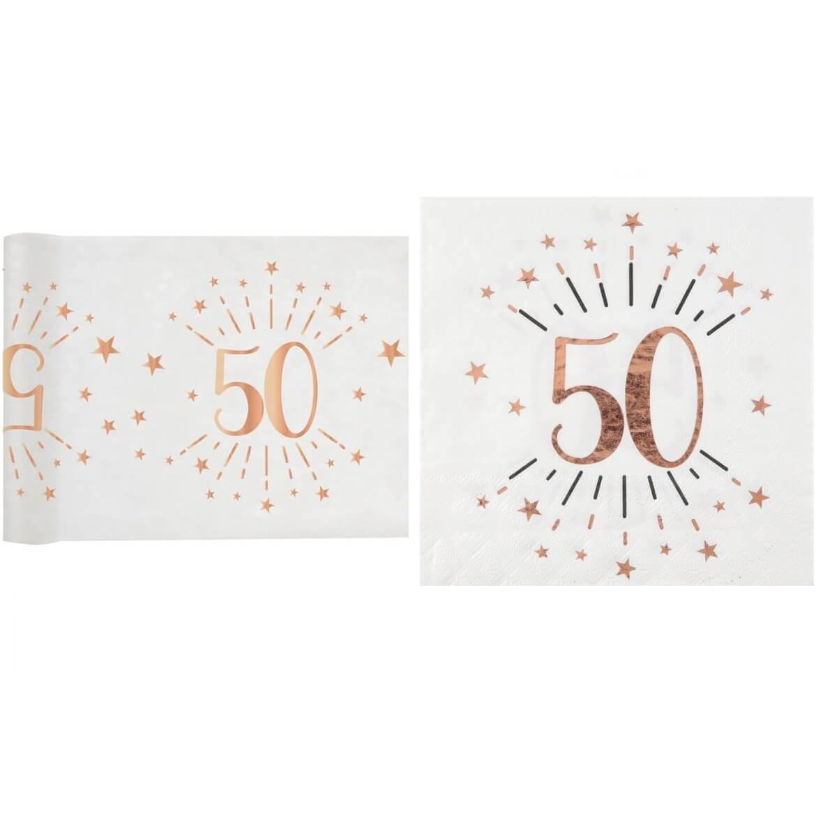 Décoration de Table 50 ans Rose Gold anniversaire