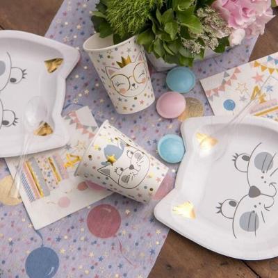 Decoration anniversaire enfant avec assiette chaton