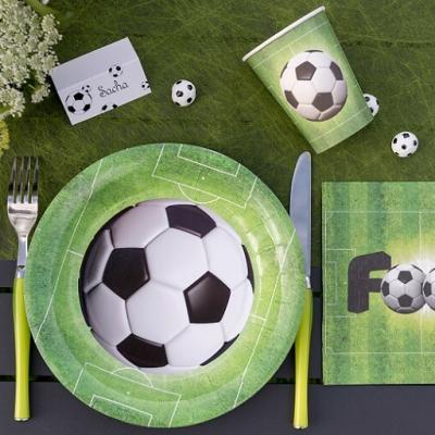 Decoration anniversaire verte foot et gobelet