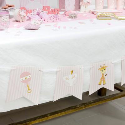 Decoration de salle baby shower rose