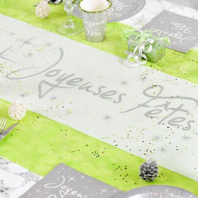 Decoration de table joyeuses fetes blanc