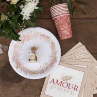 Decoration de table serviette mariage amour forever