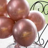 Decoration elegante ballon en latex joyeux anniversaire rose gold