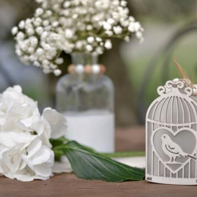 Decoration mariage cage lumineuse