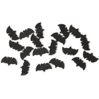 Dek0665 decoration de table a parsemer halloween chauve souris noir bois