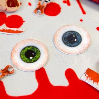 Oeil sanglant en bois (x10) 3 cm REF/DEK0756 (Décoration Halloween à parsemer)