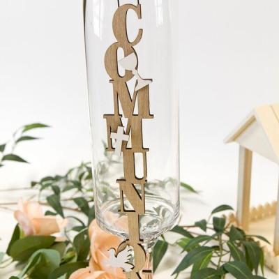 Dek0954 suspension decoration lettre communion en bois