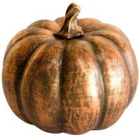 Dek1042 decoration centre de table halloween citrouille en resine cuivre