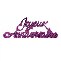 Dta24 centre de table lettre joyeux anniversaire violet astral