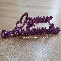 Dta24vl decoration centre de table lettre joyeux anniversaire violet astral