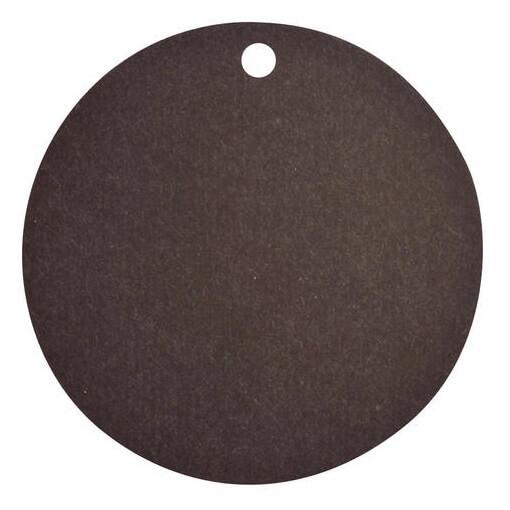 Étiquette ronde noire avec perforation pour confection R/3352