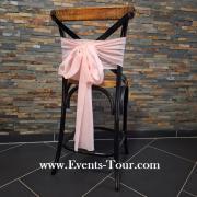 Ev 655 location noeud de chaise tissu tarlatane rose pastel