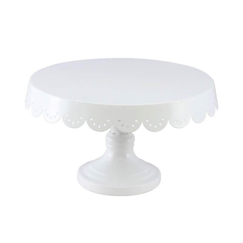 Ev 669 location support rond presentation a gateau blanc metal