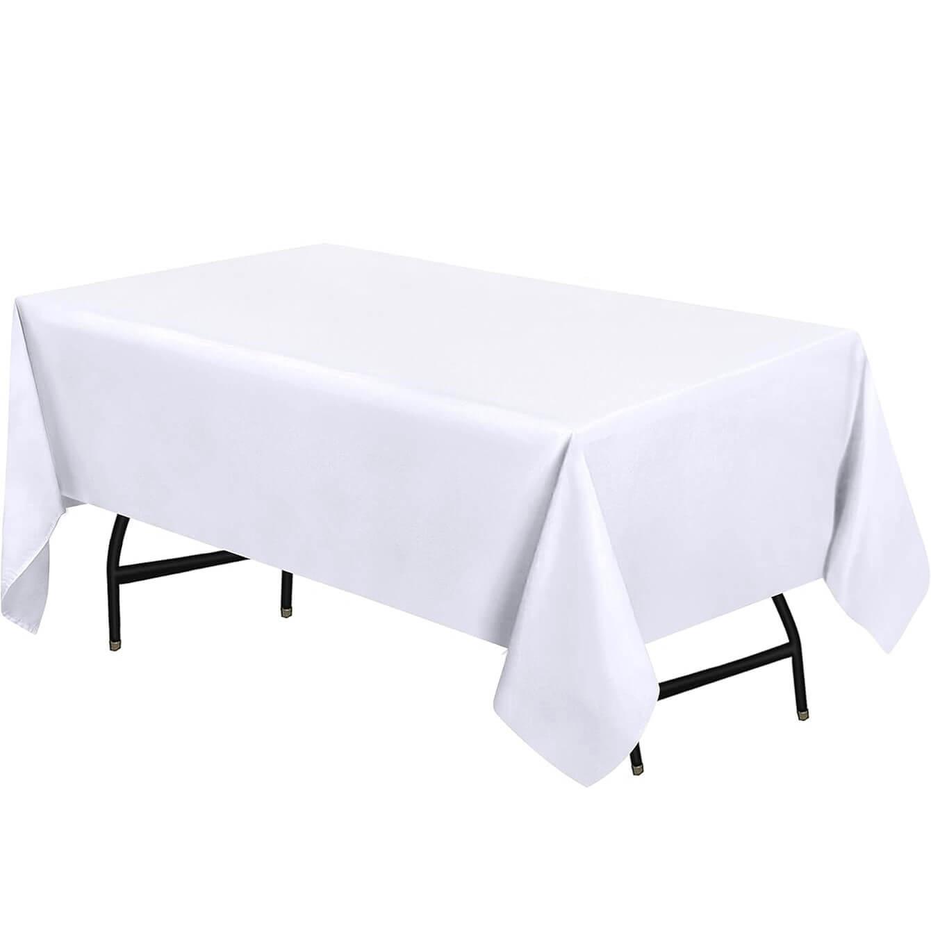 Ev 677 location nappe de table rectangulaire blanche