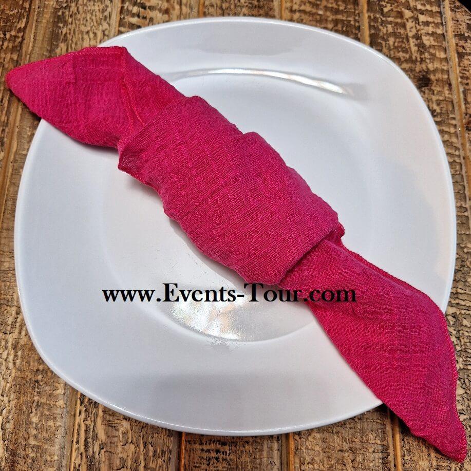 Ev 736 magasin location mariage nord pas de calais serviette de table gaz de coton rose fuchsia framboise