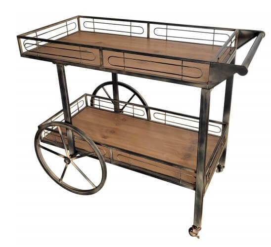 Ev 755 magasin nord pas de calais location materiel de reception chariot vintage de presentation bois et metal