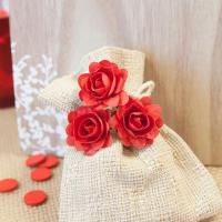 Fl628 decoration fleur rouge en papier