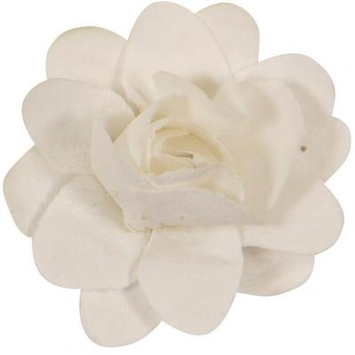 Mini fleur blanche décorative en papier 2.5cm (x12) REF/FL628B