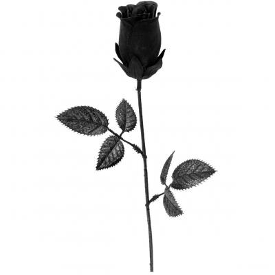 1 Rose noire sur tige 47 cm REF/FTG9038N (Décoration Halloween)
