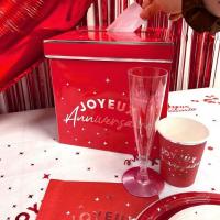 Gb2524 gobelet rouge cerise en carton joyeux anniversaire