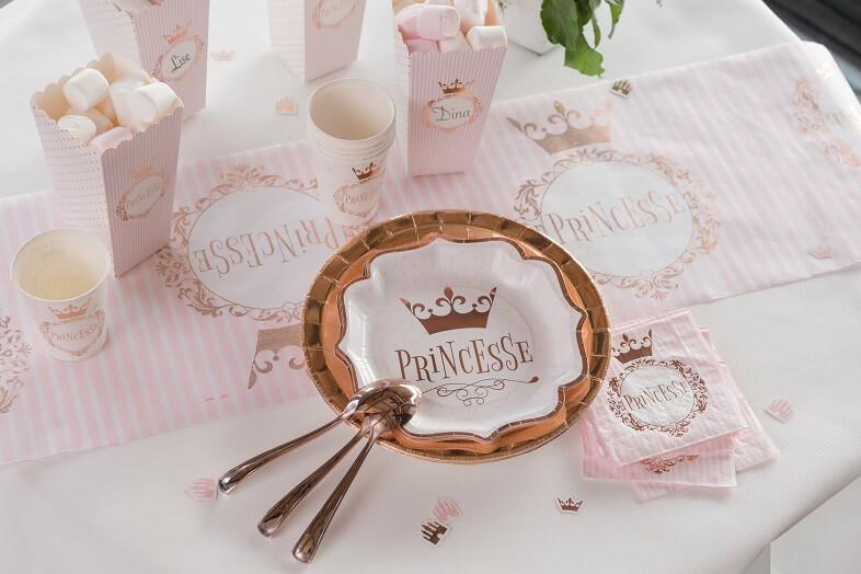 Vaisselle De Fête D'anniversaire Princesse Rose Doré - Temu Belgium