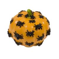 Hal0022 decoration de table halloween citrouille en resine araignees