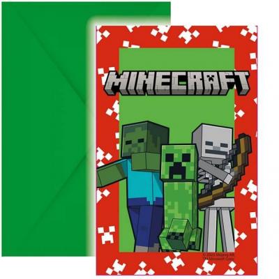 Lmnc95658 carte invitation anniversaire minecraft