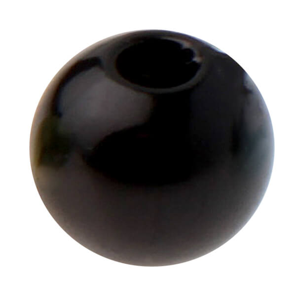 Perle noire avec perforation (x50) REF/3923