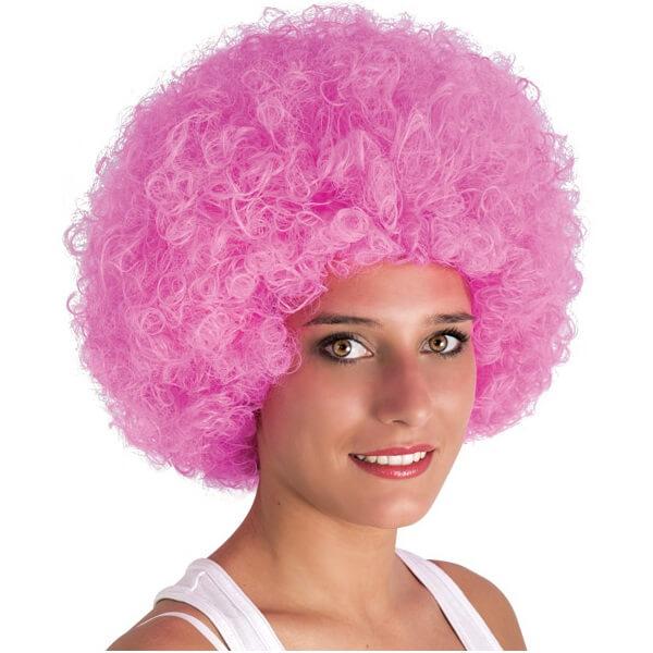 Perruque rose Afro pour adulte REF/64467
