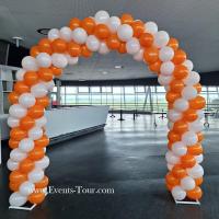 Pes 301 decoration arche arrondie ballon latex orange blanc entree de porte