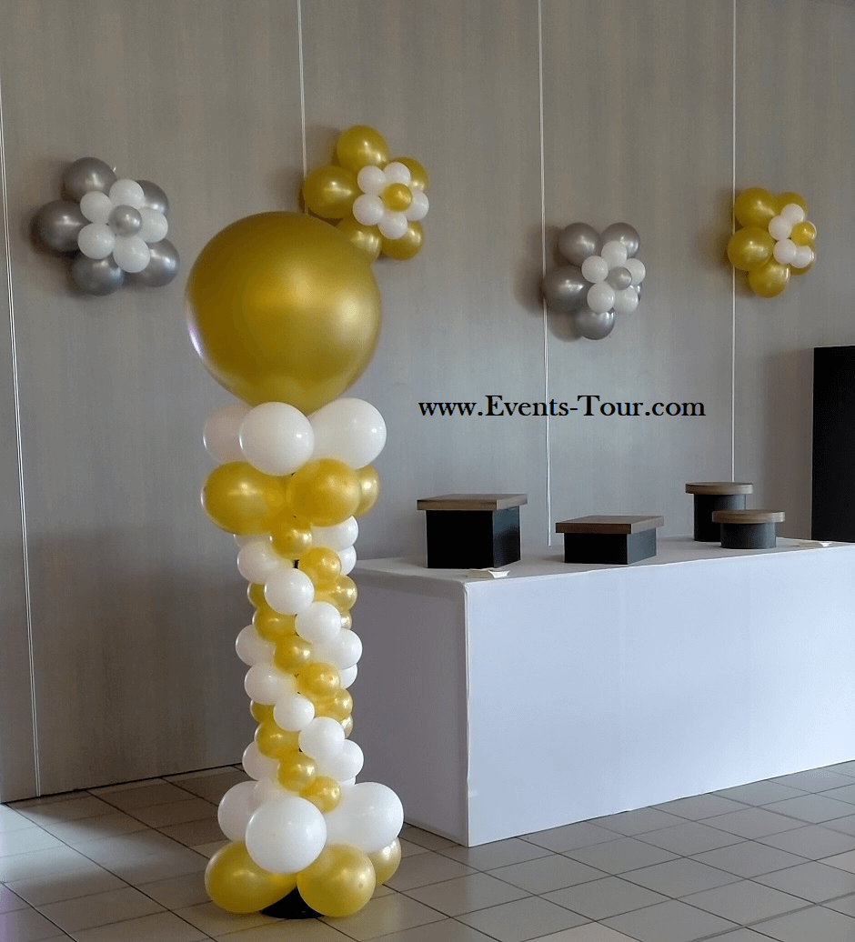 Prestation colonne à ballons pour votre décoration de salle REF/PES-302