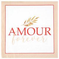 Serviette de table mariage amour forever