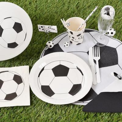 Set de table ballon de foot noir et blanc