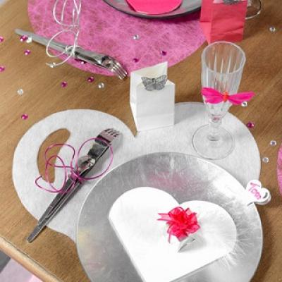 Set de table coeur blanc