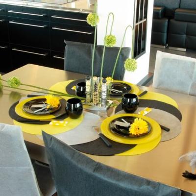 Set de table noir rond