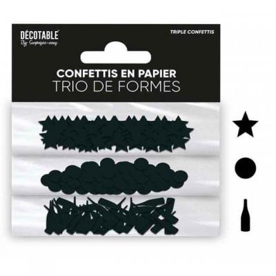 Tcp24 trio confettis de table festif noir