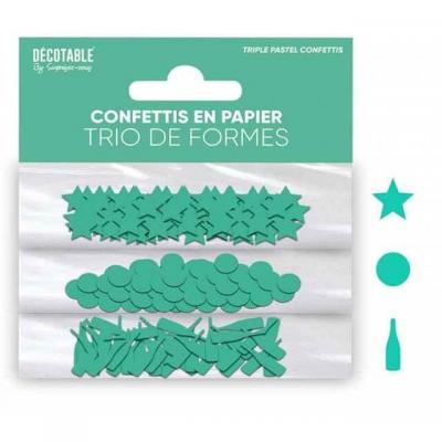 Tcp24 trio confettis de table festif vert mint