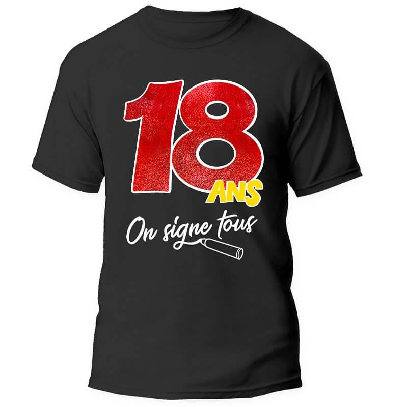 T-shirt anniversaire femme: 18ans (x1)