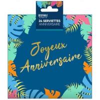 Trosta00 serviette de table tropicale joyeux anniversaire