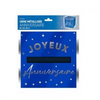 Urne24bl tirelire urne bleu joyeux anniversaire